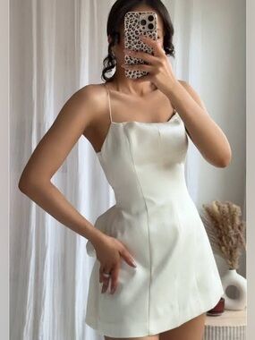 NWT Zara Bow Back White Dress